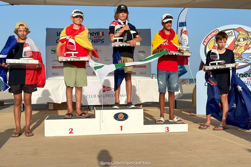 O'pen Skiff World Championship at Rimini - U15 Podium - photo © Elena Giolai / OpenSkiff Italia