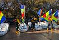 Members of the Lymington Lifeboat Crew arrive for their annual Optimist race - 24 hour Salterns Sailathon © Tanya Baddeley