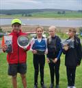 North East Optimist Championships prize winners (l-r) Toby (1st overall), Alana (3rd) Olivia (1st girl) & Robin (5th) © Oliver Wagget