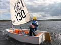 Daniel Atkinson after 3 weeks of learning to sail working hard in regatta fleet during the North East Optimist Championships © David Coady