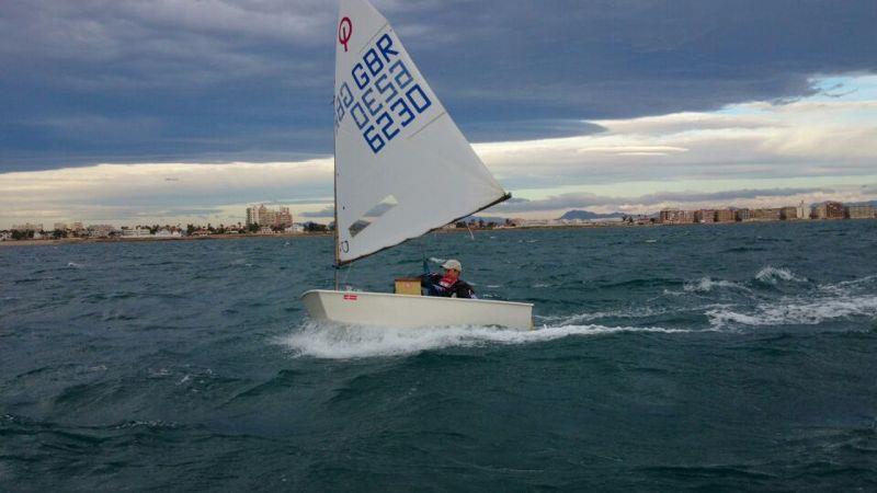 Milo Gill-Taylor winning race 4 of the VII Trofeo Internacional Optimist Trophy, Ciudad de Torrevieja photo copyright Marshall King taken at Real Club Nautico Torrevieja and featuring the Optimist class