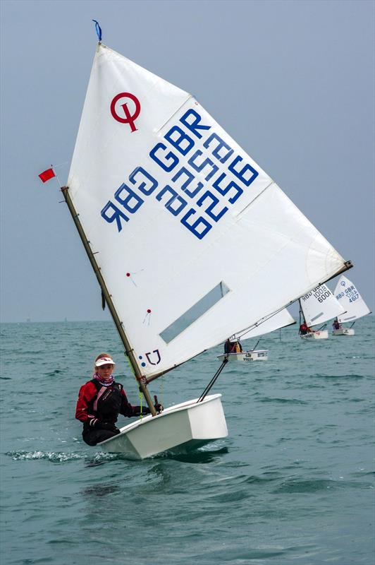 Phoebe Le Marquand's Sky Full of Stars during the Royal Channel Islands YC Spring Regatta photo copyright Simon Ropert taken at Royal Channel Islands Yacht Club and featuring the Optimist class