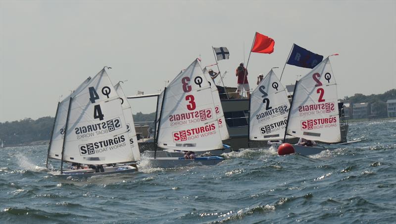 LISOT Black (Long Island Sound Opti Team- black sails) took the Championship 3-0 from Brenton Cove (red sails) in the best to three finals on day 3 of the USODA Team Race Nationals in Pensacola photo copyright Talbot Wilson taken at Pensacola Yacht Club and featuring the Optimist class