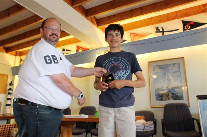 Gordon Sivarajanl finishes 3rd in the main fleet in the Scottish Optimist Traveller at Nairn photo copyright Alec Munro taken at Nairn Sailing Club and featuring the Optimist class