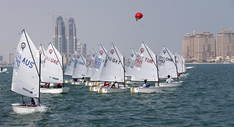 Optimist Asian & Oceanian Championships day 2 photo copyright Jayaram Korambil taken at Qatar Sailing & Rowing Federation and featuring the Optimist class