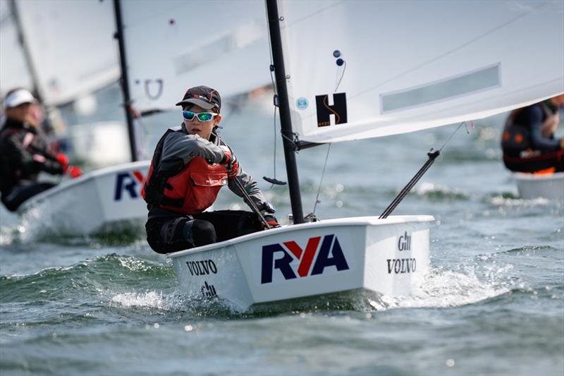 Joey Taylor on day 2 of the RYA Eric Twiname Championships photo copyright Paul Wyeth / RYA taken at Rutland Sailing Club and featuring the Optimist class