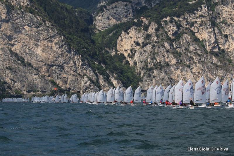 35th Lake Garda Optimist Meeting day 4 photo copyright Elena Giolai / Fraglia Vela Riva taken at Fraglia Vela Riva and featuring the Optimist class