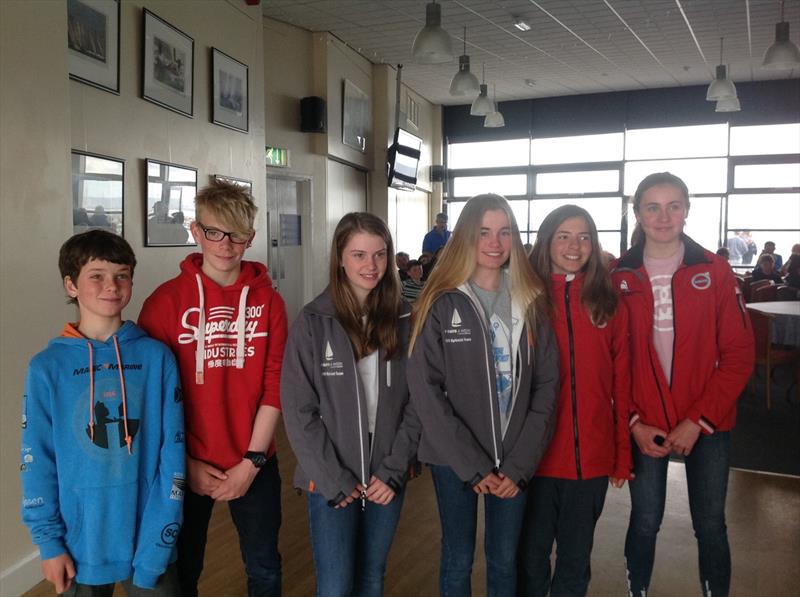 Optimist Europeans Team 2017 (l-r) Kuba Staite, Archie Leckte, Elodie Edwards, India Page- Wood, Maria Athena Vogiatzi, Keelin Greene- not present Henry Heathcote photo copyright Alan Williams taken at Weymouth & Portland Sailing Academy and featuring the Optimist class