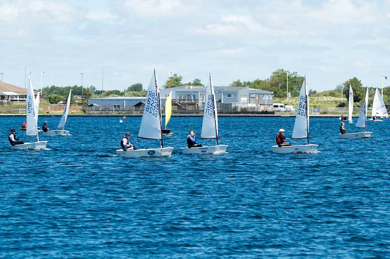 Optimists before the start during the Lloyd Hayes Junior Open Meeting at West Lancs - photo © Paul Craven