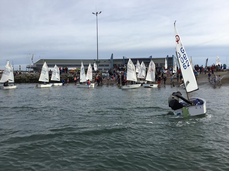 The returning heroes after the Optimist 70th Anniversary Champion of Champions Race photo copyright Paula Irish taken at Weymouth & Portland Sailing Academy and featuring the Optimist class