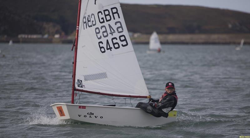 Callum Davidson-Guild during the RYA Welsh Zone Championships photo copyright RYA Cymru Wales taken at Fishguard Bay Yacht Club and featuring the Optimist class
