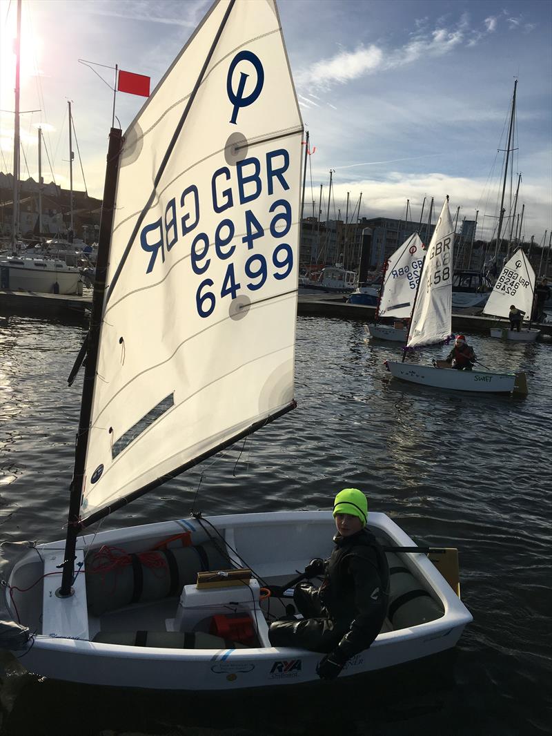 James Gosson with his Optimist photo copyright Hamish Stuart taken at Llangorse Sailing Club and featuring the Optimist class