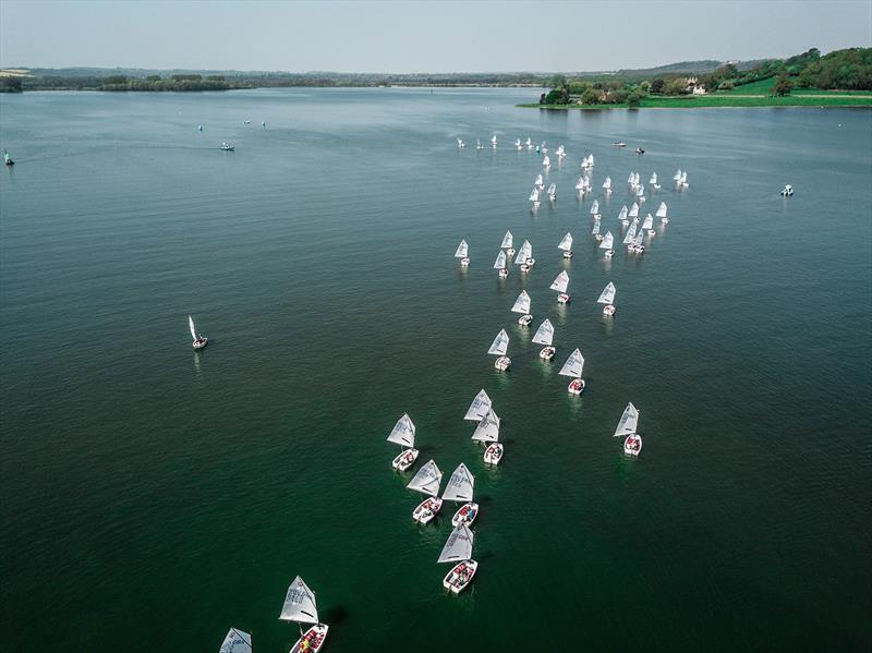 Light winds for the Eric Twiname Junior Championships photo copyright Nick Dempsey / RYA taken at Rutland Sailing Club and featuring the Optimist class