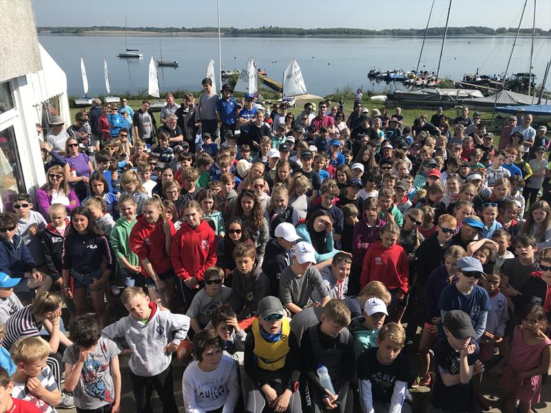 Sailors gather at the Volvo Gill Optimist Inlands photo copyright IOCA UK taken at Grafham Water Sailing Club and featuring the Optimist class