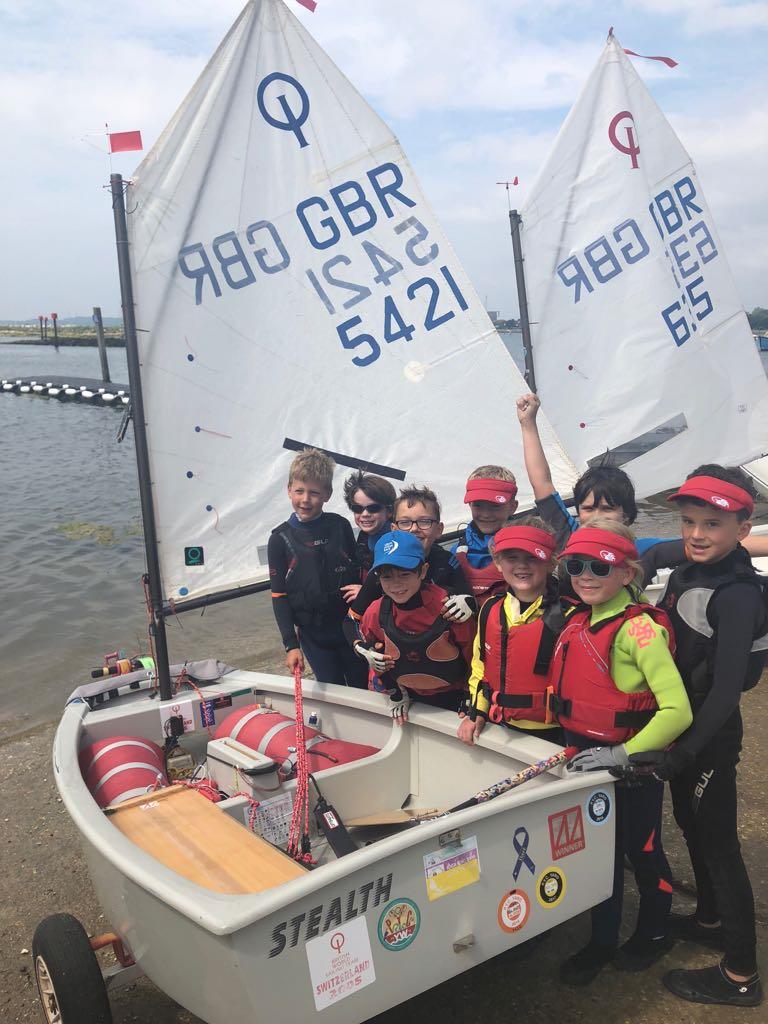 Coached Regatta fleet ready to sail during the Parkstone Optimist Open photo copyright Susie Evans taken at Parkstone Yacht Club and featuring the Optimist class