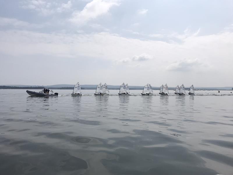 Main fleet N over A during the Parkstone Optimist Open photo copyright Rob McCormick taken at Parkstone Yacht Club and featuring the Optimist class