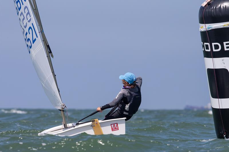 Santiago Sesto-Cosby, best placed British boy at the Optimist Europeans 2018 photo copyright Matias Capizzano taken at Jachtclub Scheveningen and featuring the Optimist class