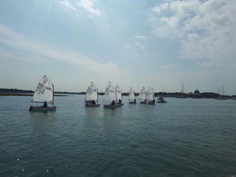 IOCA South Pre Nationals Training at Bosham photo copyright Andy Kerr taken at Bosham Sailing Club and featuring the Optimist class