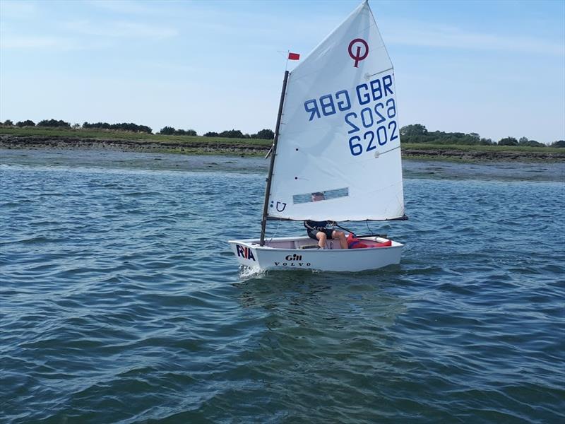 IOCA South Pre Nationals Training at Bosham photo copyright Andy Kerr taken at Bosham Sailing Club and featuring the Optimist class