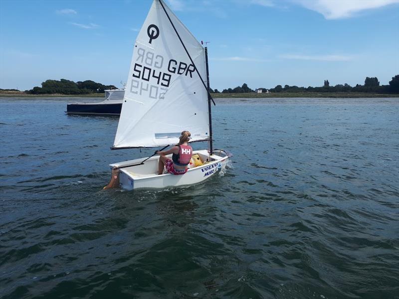 IOCA South Pre Nationals Training at Bosham photo copyright Andy Kerr taken at Bosham Sailing Club and featuring the Optimist class