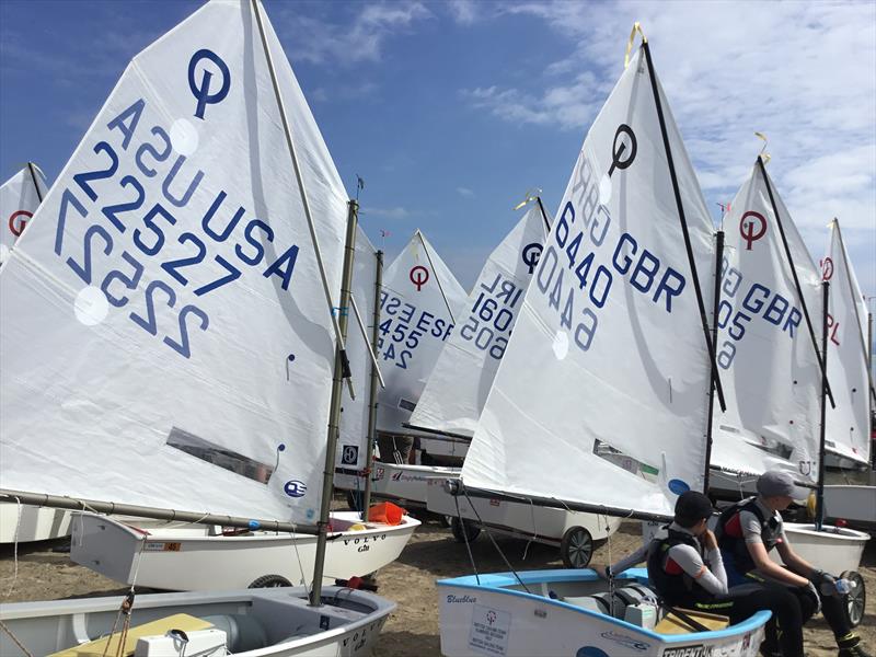 An international fleet at the Volvo Gill Optimist British Nationals photo copyright Paula Irish taken at Plas Heli Welsh National Sailing Academy and featuring the Optimist class