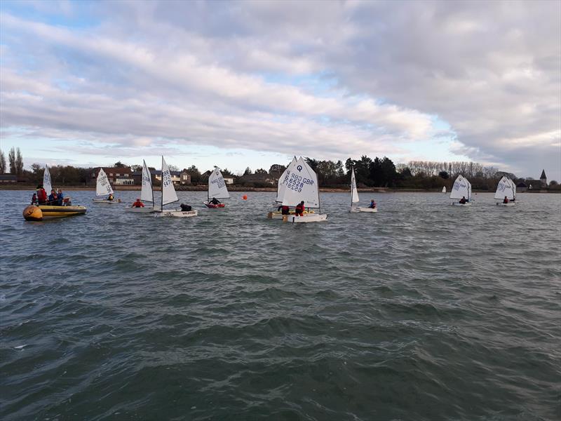 IOCA South Pre Zone Winter Training at Bosham photo copyright Andy Kerr taken at Bosham Sailing Club and featuring the Optimist class