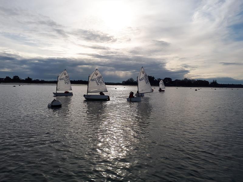 IOCA South Pre Zone Winter Training Session 2 at Bosham photo copyright Andy Kerr taken at Bosham Sailing Club and featuring the Optimist class