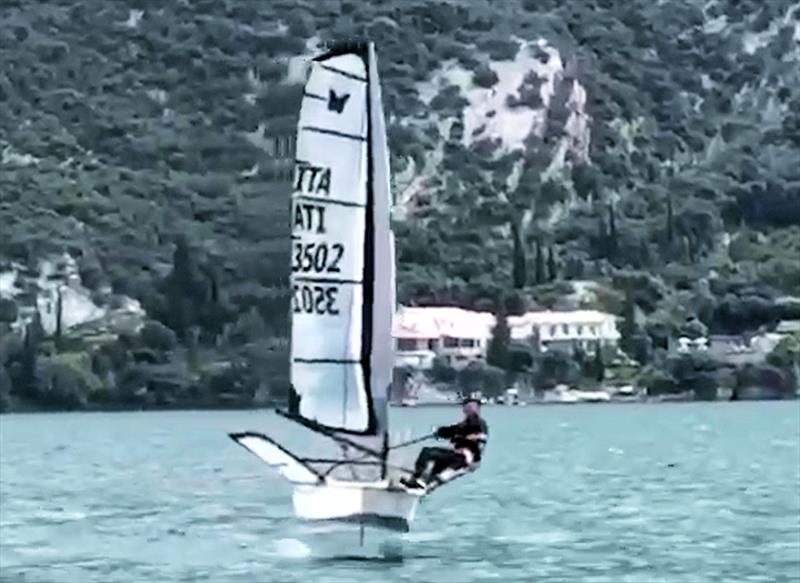 A fun project by Ferruccio De Asmundis photo copyright Foiling Week taken at Fraglia Vela Malcesine and featuring the Optimist class