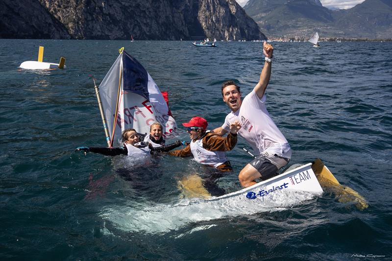 Lomane Valade wins the girls title at the 2021 Optimist World Championship photo copyright Matias Capizzano / www.capizzano.com taken at Fraglia Vela Riva and featuring the Optimist class