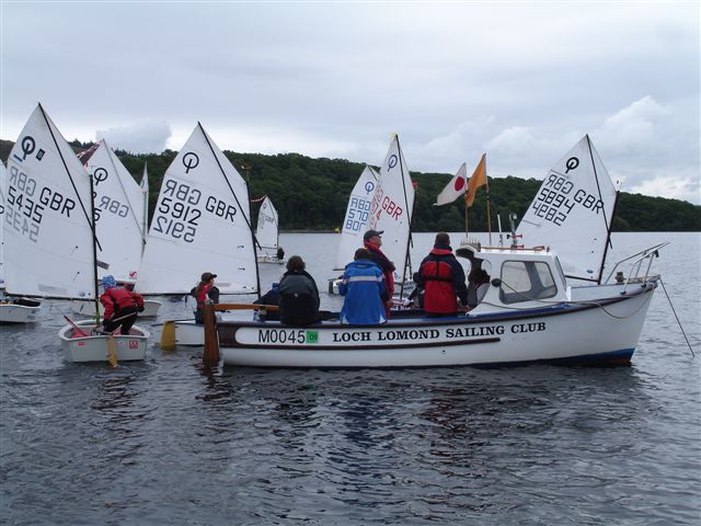 Action from the Scottish Oppie Traveller at Loch Lomond photo copyright Bill Fowler taken at Loch Lomond Sailing Club and featuring the Optimist class