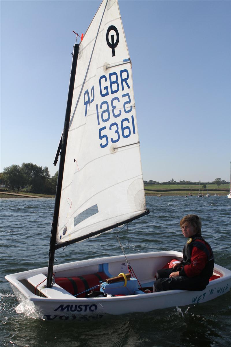 Matthew Jayasekara wins the Regatta fleet at the Volvo Musto Optimist End of Season Championships at Rutland photo copyright Simon Peel taken at Rutland Sailing Club and featuring the Optimist class