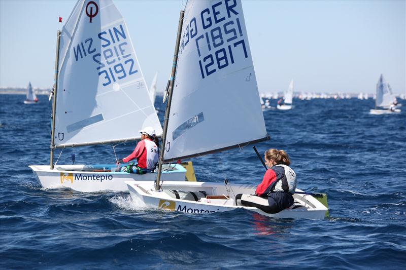 Optimist Europeans at Tavira, Portugal day 2 photo copyright Tavira Sailing taken at Clube Náutico de Tavira and featuring the Optimist class