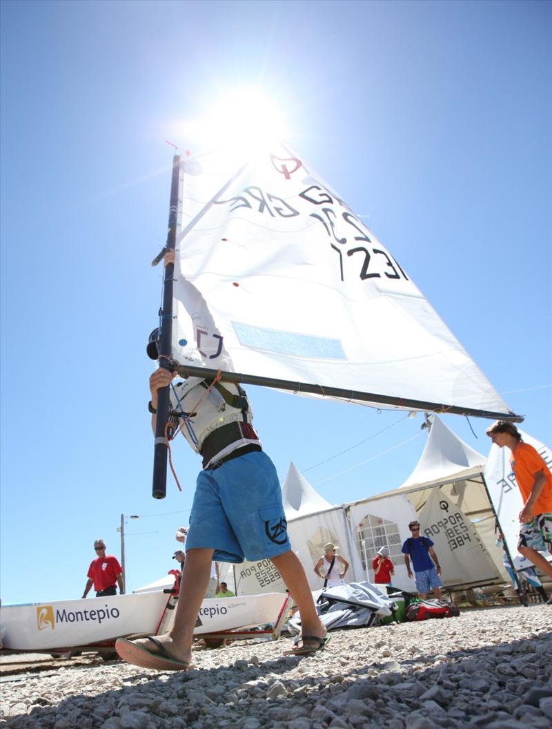 Optimist Europeans at Tavira, Portugal photo copyright Tavira Sailing taken at Clube Náutico de Tavira and featuring the Optimist class