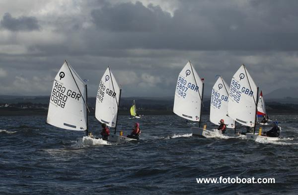 Scottish Optimist Travellers at Prestwick photo copyright Alan Henderson / www.fotoboat.com taken at Prestwick Sailing Club and featuring the Optimist class