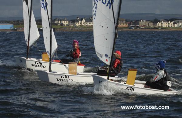 Scottish Optimist Travellers at Prestwick photo copyright Alan Henderson / www.fotoboat.com taken at Prestwick Sailing Club and featuring the Optimist class