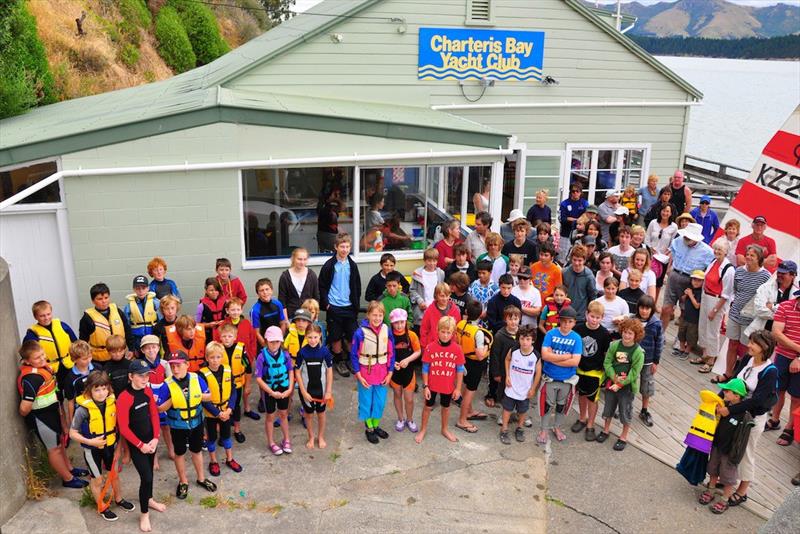 Optimist sailors at the Charteris Bay Yacht Club photo copyright Charteris Bay Yacht Club taken at Charteris Bay Yacht Club and featuring the Optimist class