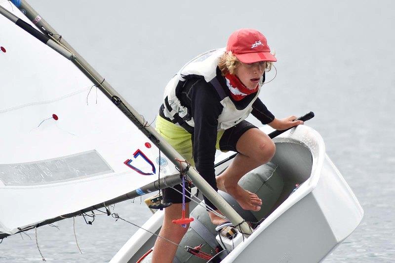 Jonas Barrett competing in last year's States photo copyright Harry Fisher taken at Adelaide Sailing Club and featuring the Optimist class