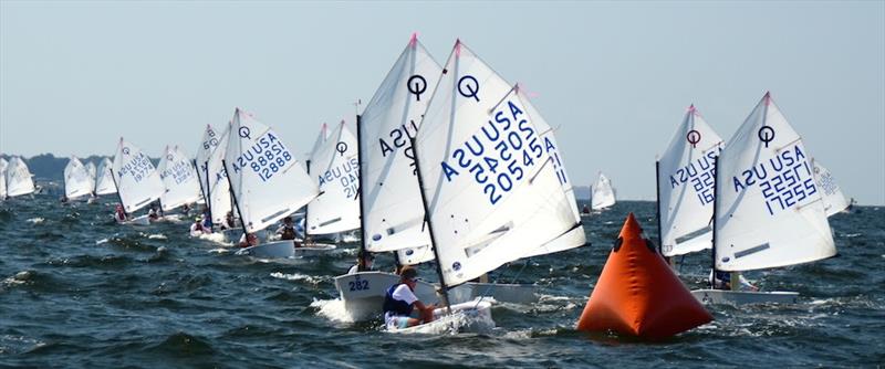 Optimist filled the bay in Pensacola for the 2015 USODA Optimist Nationals. They are coming back July 13-22, 2018 for more great sailing on Pensacola Bay photo copyright Talbot Wilson taken at Pensacola Yacht Club and featuring the Optimist class