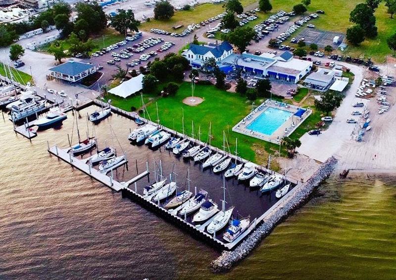 Pensacola Yacht Club, called the South's finest, is located on 22 acres at the mouth of Bayou with a 250 foot white sand beach on Pensacola Bay. - photo © Tim Ludvigsen