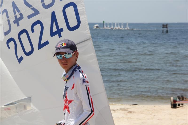 Emery Diemar of Coconut Grove FL has has game face on before day-1 to the 2018 Optimist Nationals. - photo © Talbot Wilson