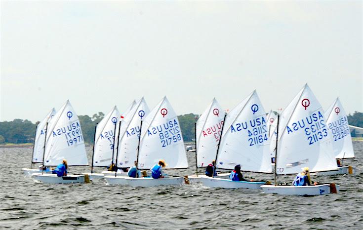 Samara Walsh (19971) from New York won Today's Girls National Championship leading all sailors with 9 points (2,2,5). Sara Schumann (21758) of Ft Lauderdale was second with 14 points (1,11,2)  photo copyright Talbot Wilson taken at Pensacola Yacht Club and featuring the Optimist class