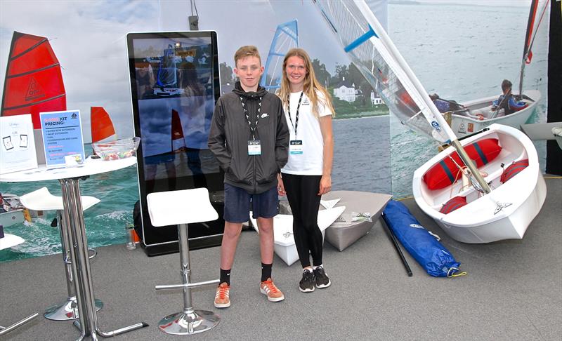 Emma and Luc with the O-Pro at the On the Water Boatshow - photo © Richard Gladwell