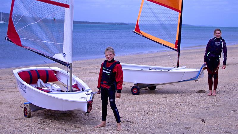 William and Emma with their O-Pro's - photo © Richard Gladwell