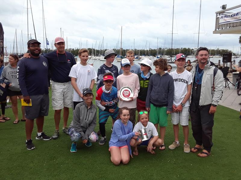 Showing off the silverware at the 2018 Miami Sailing Week photo copyright Miami Sailing Week taken at  and featuring the Optimist class