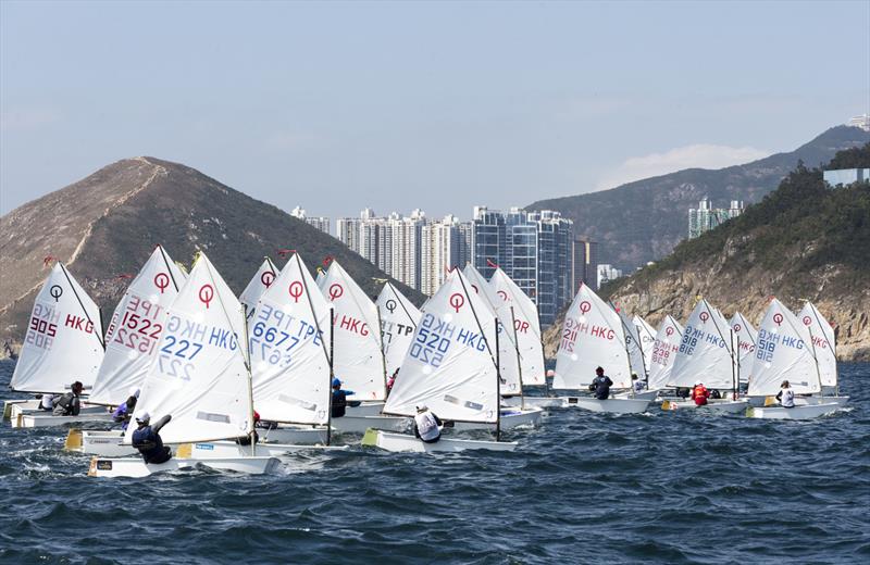 A flock of Optimists? Hong Kong Raceweek 2019 photo copyright RHKYC / Guy Nowell taken at Royal Hong Kong Yacht Club and featuring the Optimist class