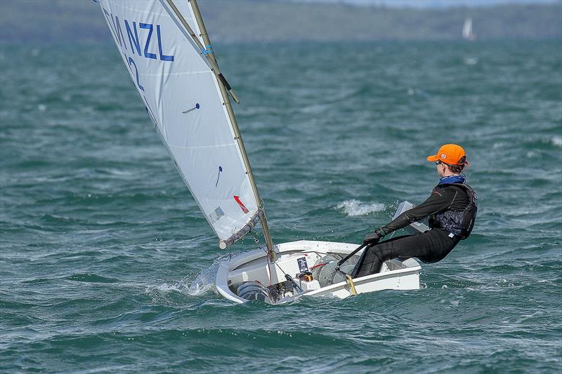 Tom Rebbeck (Wakatere BC) - Winner of the Silver fleet division - Day 6 - 2019 Toyota New Zealand Optimist National Championships, Murrays Bay, April 2019 photo copyright Richard Gladwell taken at Murrays Bay Sailing Club and featuring the Optimist class