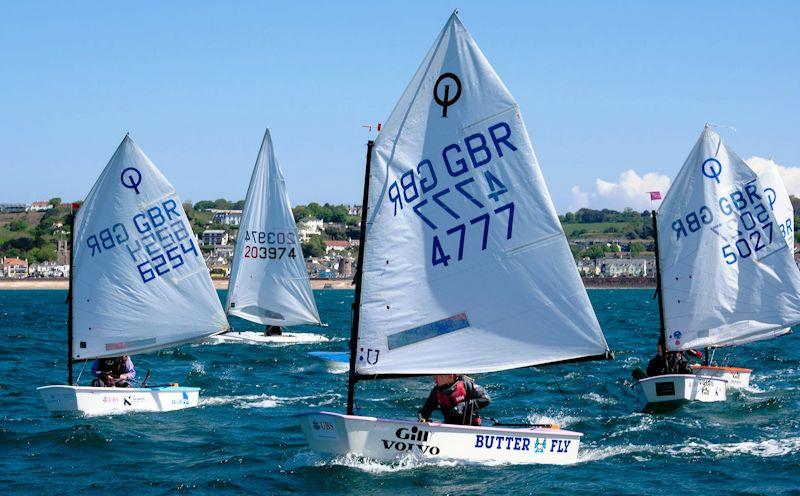 Royal Channel Islands YC Spring Regatta class 9 - Alf Barrowcliffe ahead photo copyright Simon Ropert taken at Royal Channel Islands Yacht Club and featuring the Optimist class