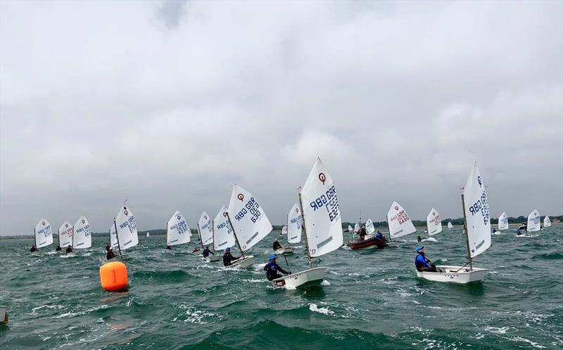 Berthon Marina Optimist open meeting at Royal Lymington photo copyright Vicky Leen taken at Royal Lymington Yacht Club and featuring the Optimist class