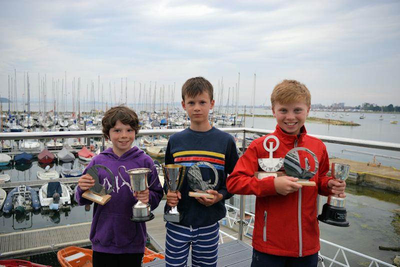 Winners, Freddie Evans, Dirk Rogers and Robert Mawdsley in the IOCA Southern Area Championships at Parkstone photo copyright Rob McCormick taken at Parkstone Yacht Club and featuring the Optimist class