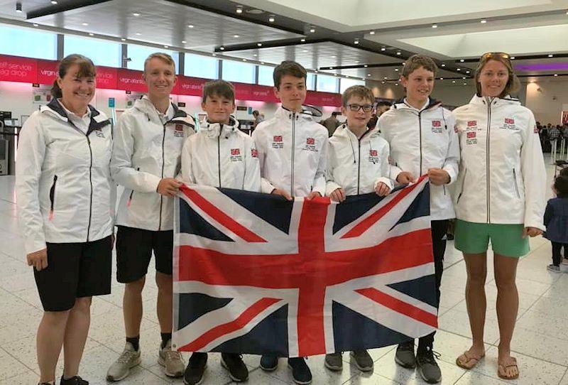 GBR Optimist Worlds team at the airport photo copyright IOCA UK taken at  and featuring the Optimist class